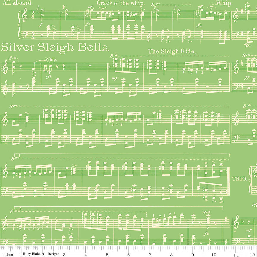 Classic Christmas Sheet Music Green