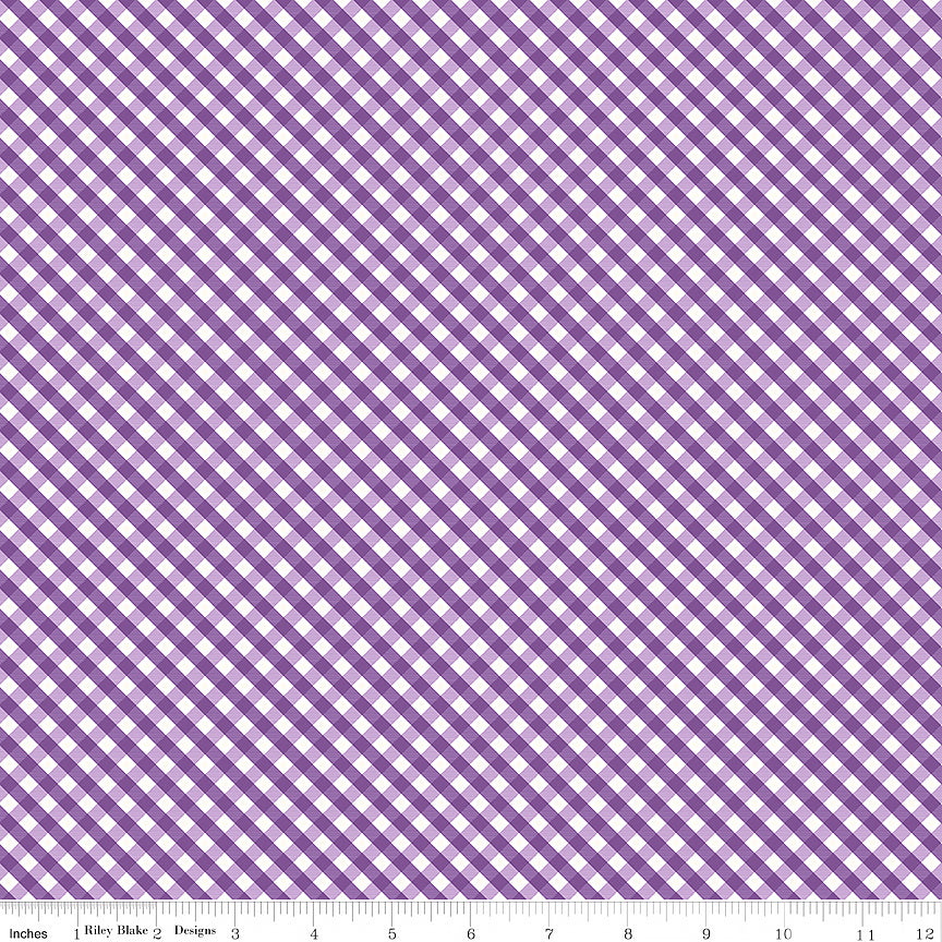 Hydrangeas in the Garden Gingham Purple