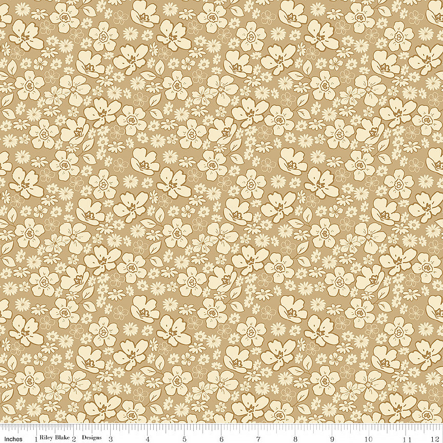 Morning Latte Tonal Floral Camel