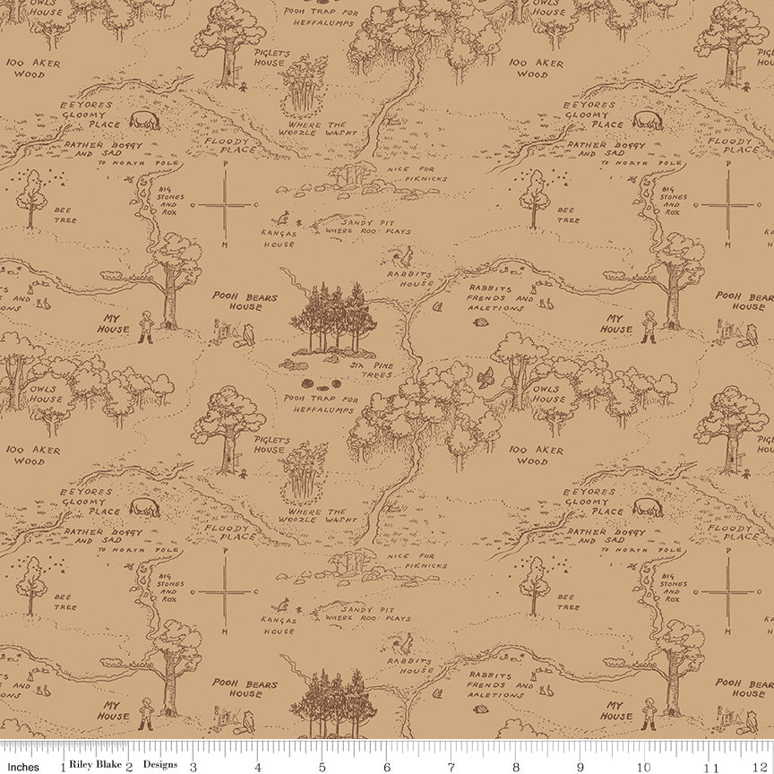 Winnie the Pooh Map Brown