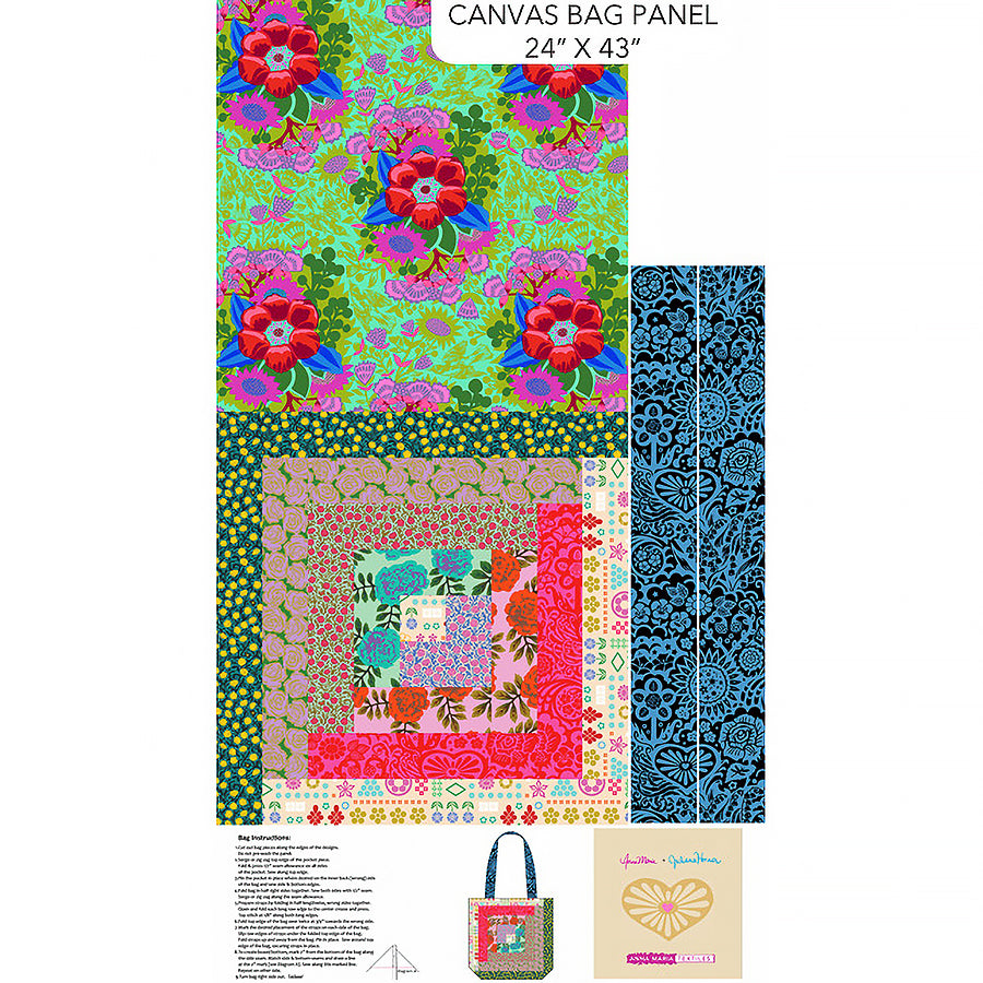 Tote Panel No.1 24" Canvas Tote Bag Panel Multi