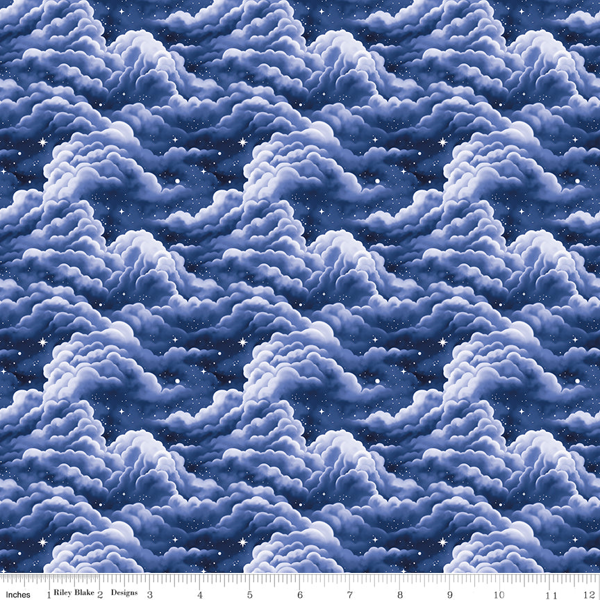 Celtic Cats Clouds Navy