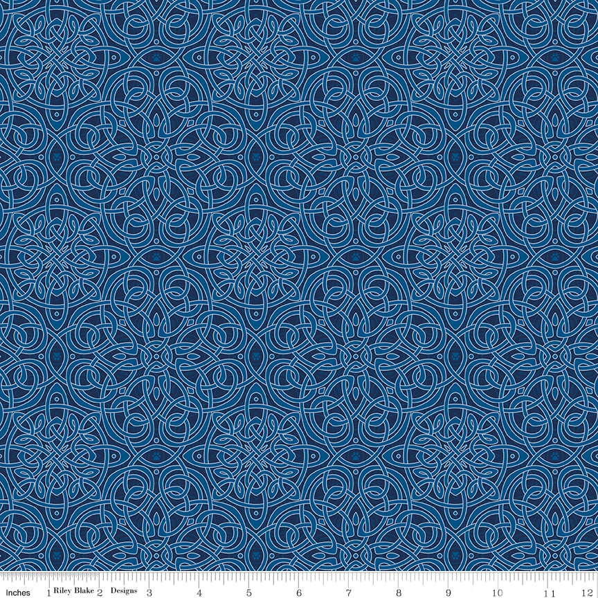 Celtic Cats Celtic Knots Navy