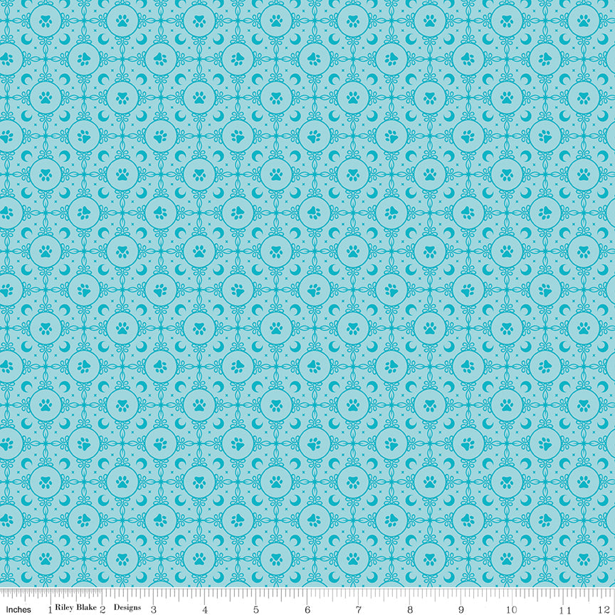 Celtic Cats Circle Paws Aqua