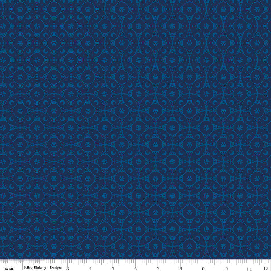 Celtic Cats Circle Paws Navy