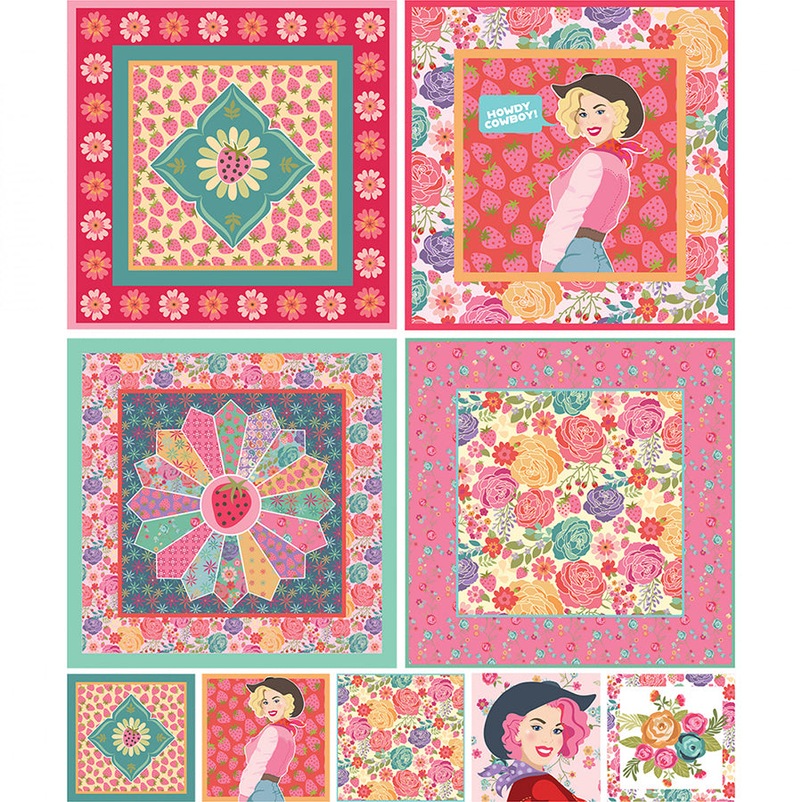 Calico Cowgirls 36" Bandana Panel Multi