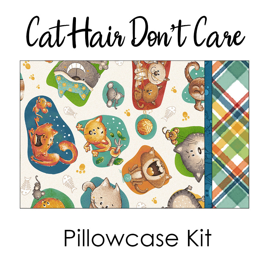 Cat Hair Don't Care Pillowcase Kit from Blank
