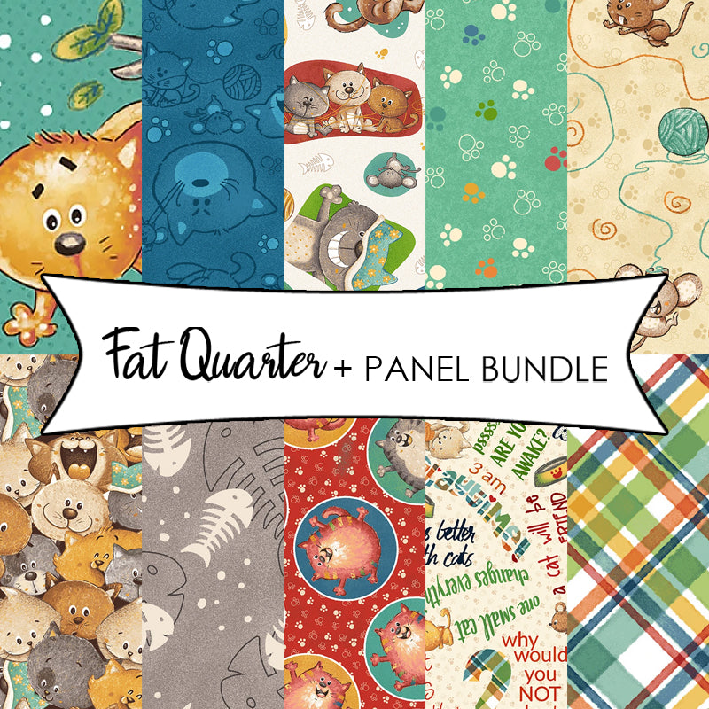 Cat Hair Don't Care Fat Quarter + Panel Bundle