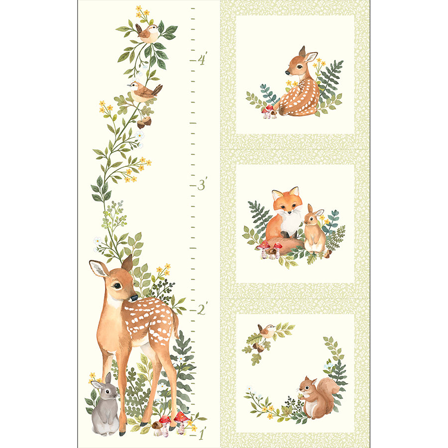 Woodland Babes 28" Growth Chart Panel Cream Multi