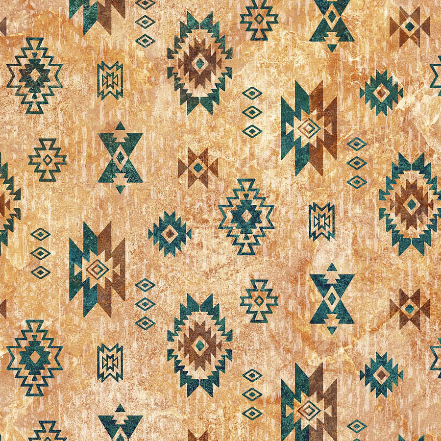 Stonehenge Sedona Spirit Navajo Motifs Light Rust/Multi