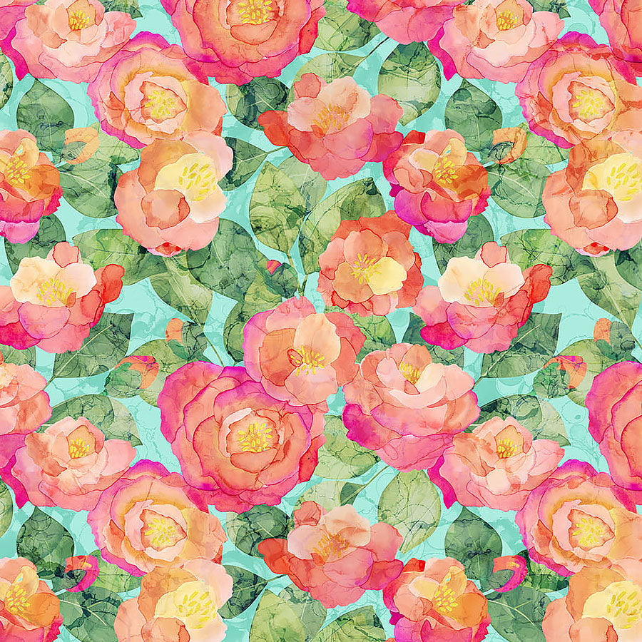 Veranda Packed Florals Turquoise