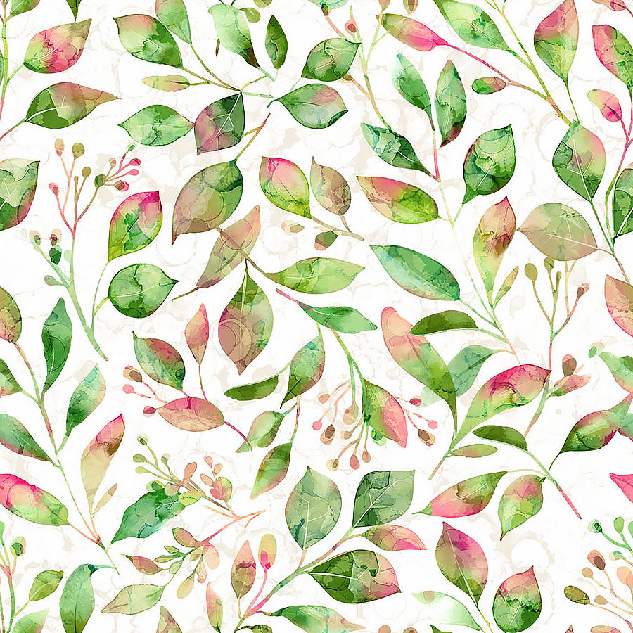 Veranda Leaf Trail White Multi
