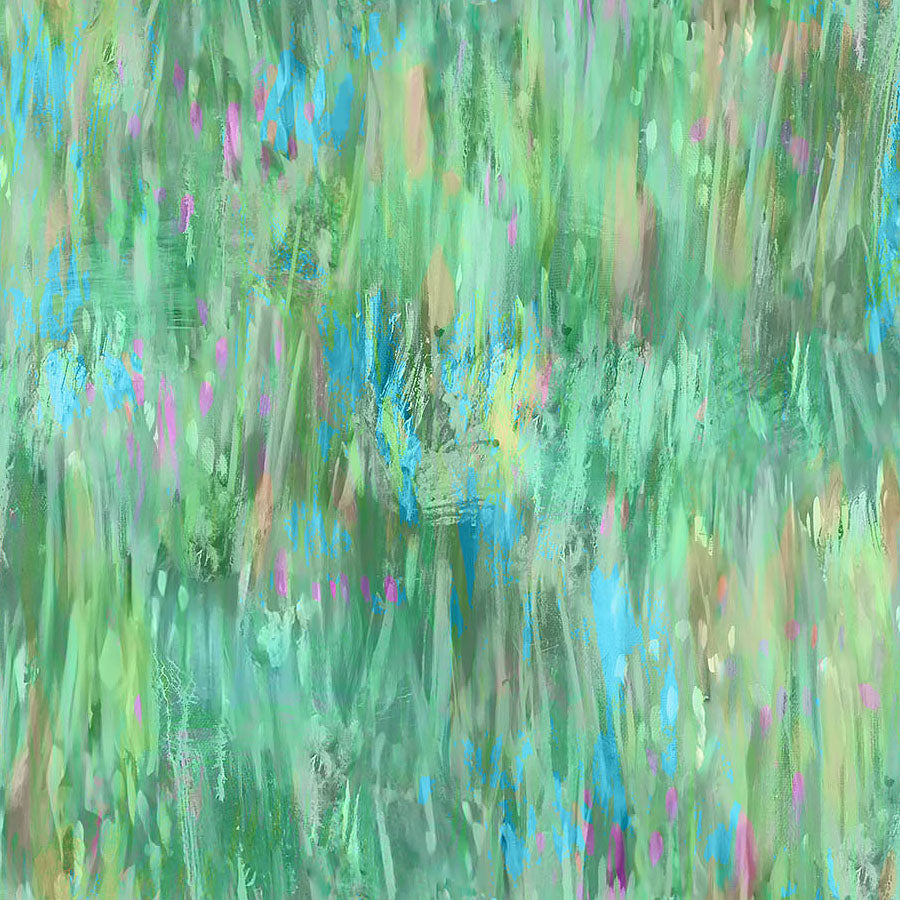 Lotus Large Brushstrokes Light Green Multi