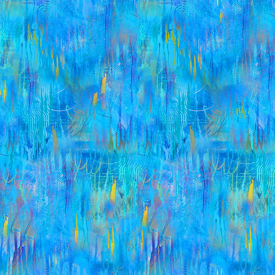 Lotus Small Brushstrokes Blue Multi
