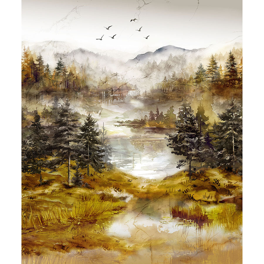 Misty Morning 36" Panel Ochre Multi