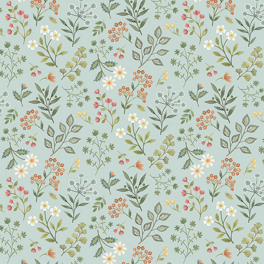 Woodland Heart Floral Blue Multi