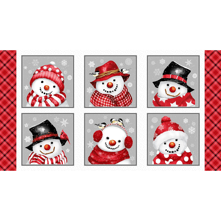 Snow Crew Flannel 24" Blocks Panel Multi