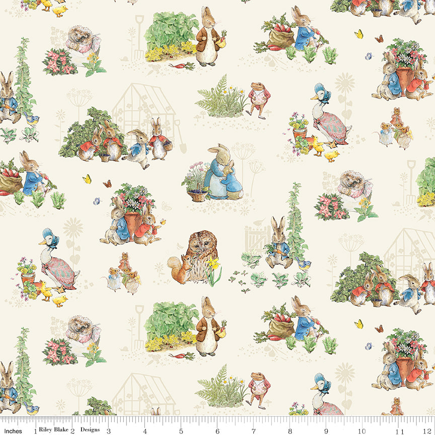 Designer Flannel Peter Rabbit & Friends Characters Cloud
