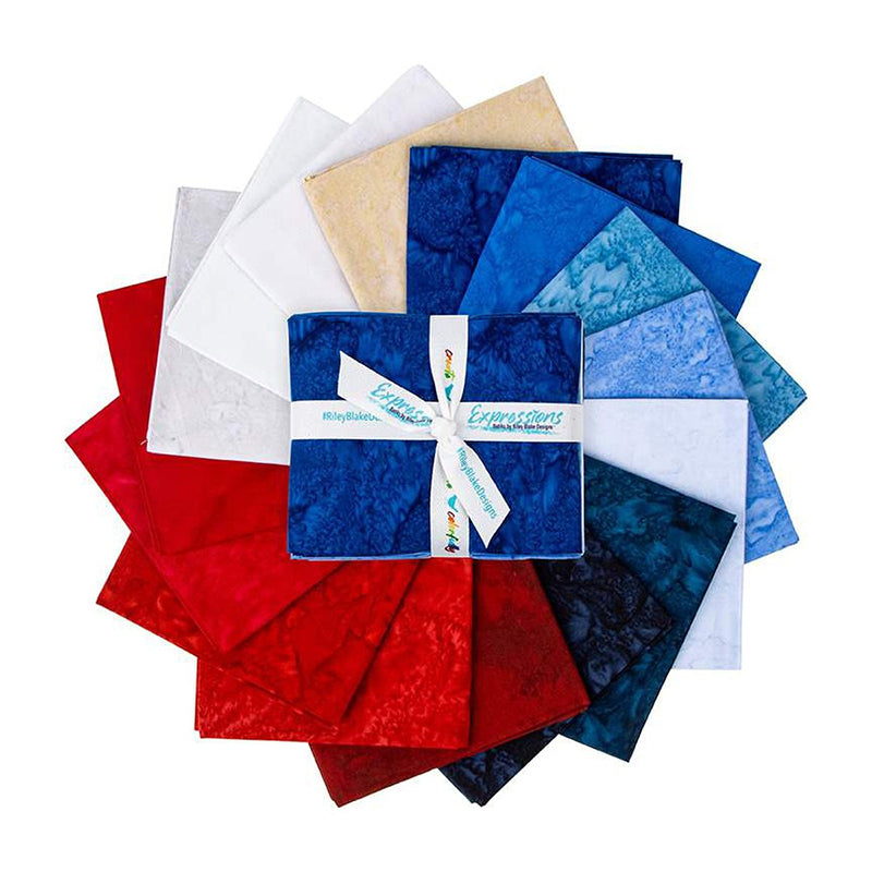 Expressions Batiks Hand-Dyes Freedom Flair Fat Quarter Bundle from Riley Blake
