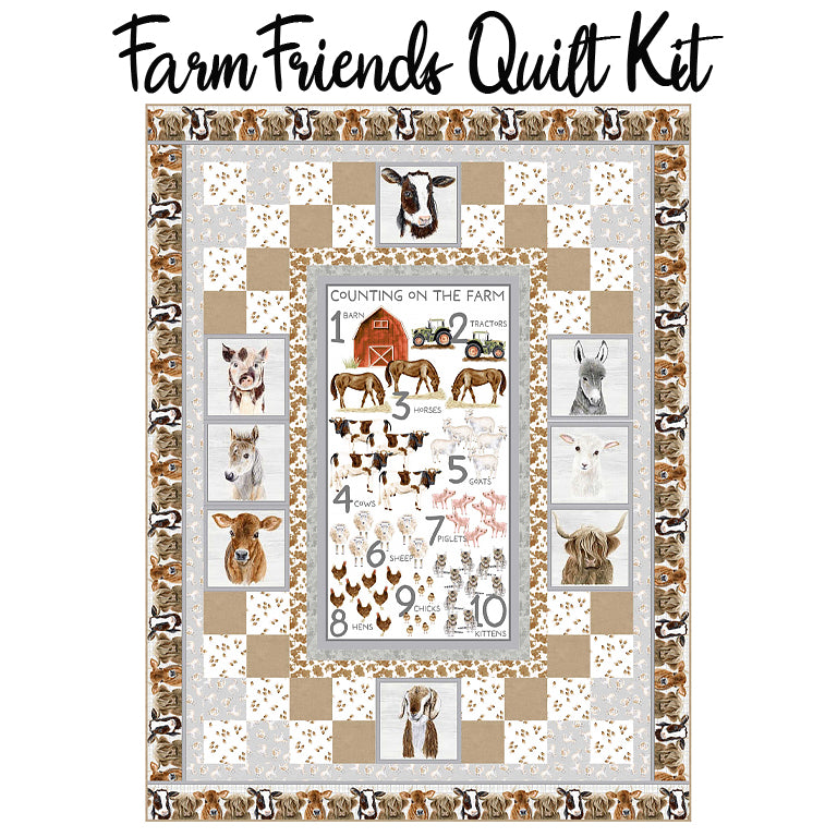 Farm Friends Quilt Kit with Little Seedlings Farm from Blank