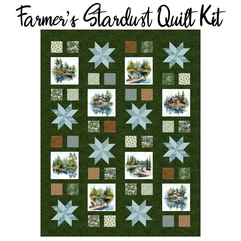 Farmer's Stardust Quilt Kit with Lakeside Retreat from Northcott