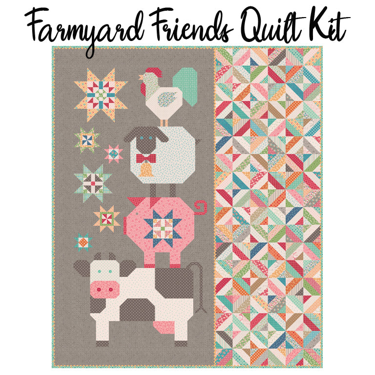 Lori Holt Farmyard Friends Quilt Kit with Farmer's Daughter from Riley Blake