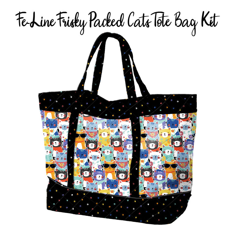 Fe-Line Frisky Packed Cats Tote Bag Kit from Wilmington