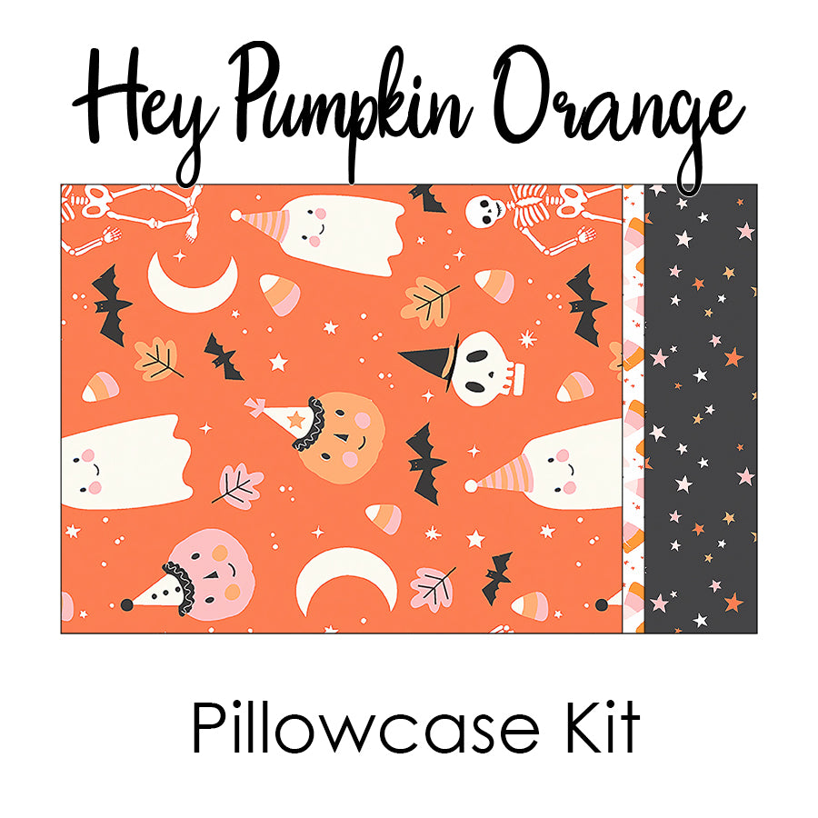 Hey Pumpkin Orange Pillowcase Kit from Riley Blake