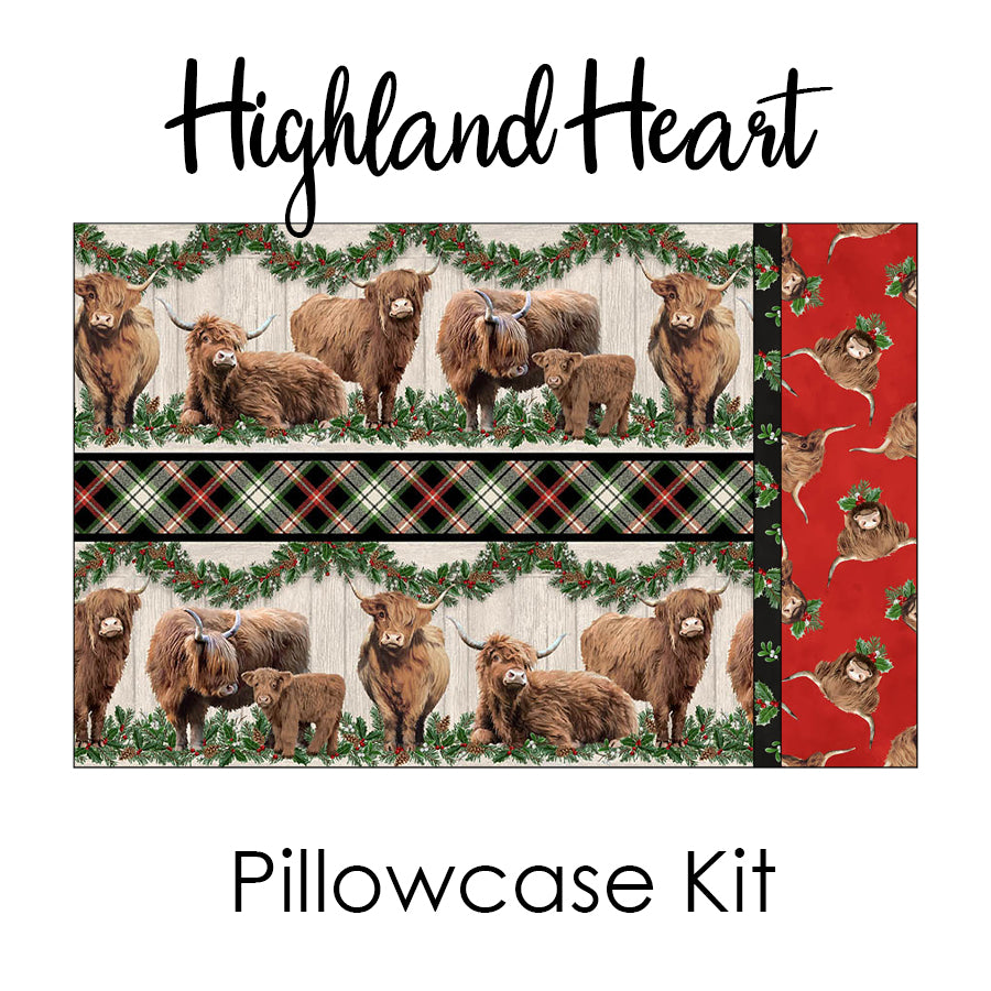 Highland Heart Pillowcase Kit from Northcott