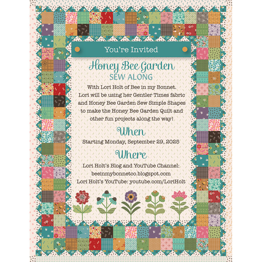 Honey Bee Garden Sew Along Quilt Kit with Gentler Times from Riley Blake
