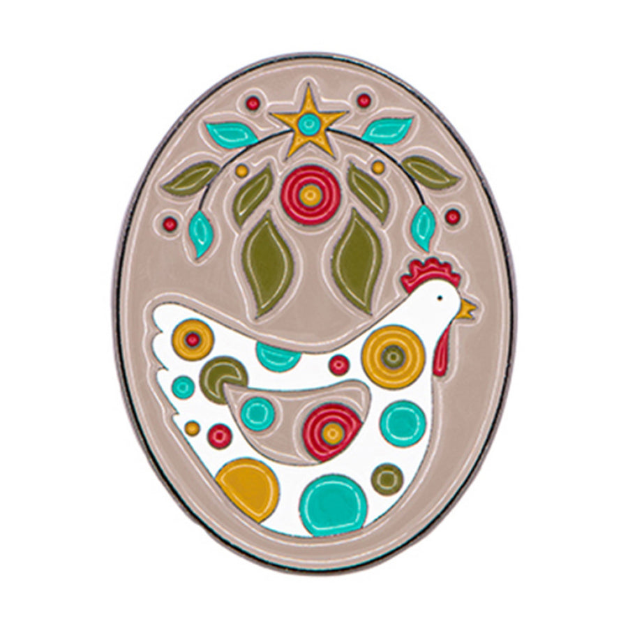Henny Penny Enamel Needle Minder by Kim Diehl