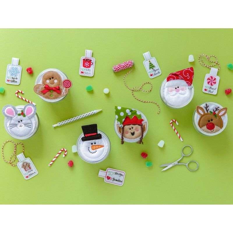 Machine Embroidery Holiday Jar Toppers & Gift Tags by Kimberbell