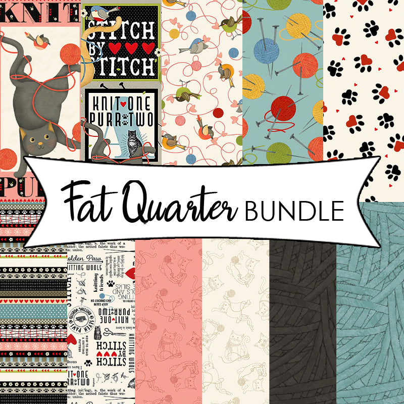 Knit 1, Purr 2 Fat Quarter + Panel Bundle