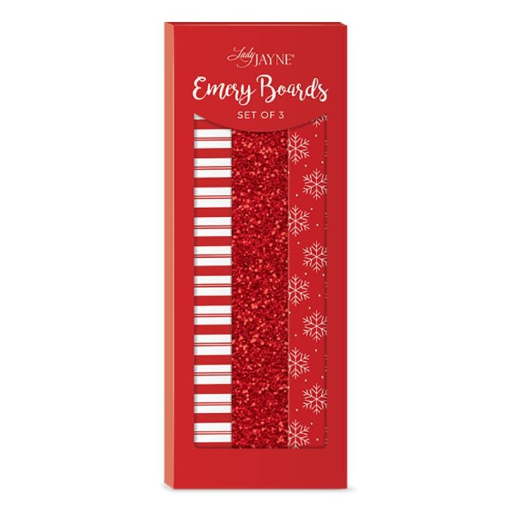 Snowflake & Stripe Red Nail Files by Lady Jayne