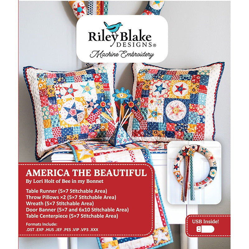 Machine Embroidery USB America the Beautiful by Lori Holt for Riley Blake