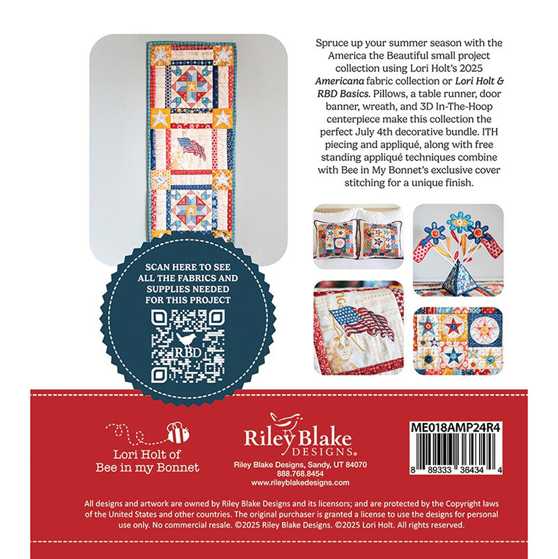 Machine Embroidery USB America the Beautiful by Lori Holt for Riley Blake