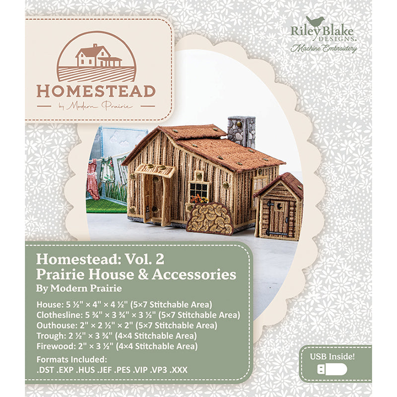Machine Embroidery USB Homestead Prairie House by Modern Prairie for Riley Blake
