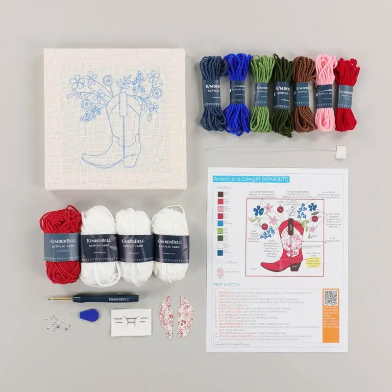 Americana Cowgirl Punch Needle Plus Kit by Kimberbell for Maywood Studio