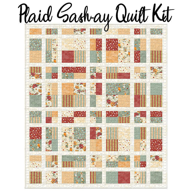 Plaid Sash-ay Quilt Kit with Harvest Blooms from Wilmington