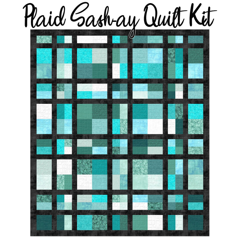 Plaid Sash-ay Quilt Kit with Real Teal from Wilmington