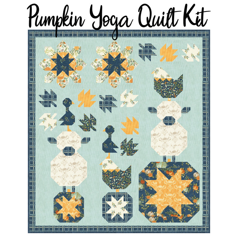 Pumpkin Yoga Quilt Kit with I Love Fall Most Of All from Moda