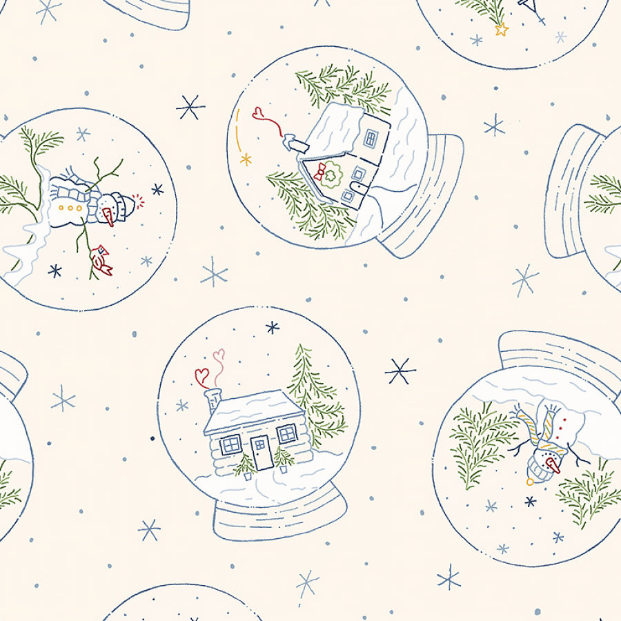 Snowman's Village Snow Globes Cream