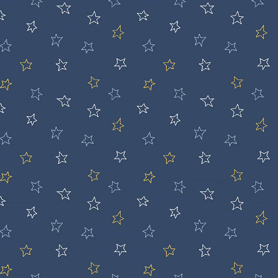 Snowman's Village Stars Navy