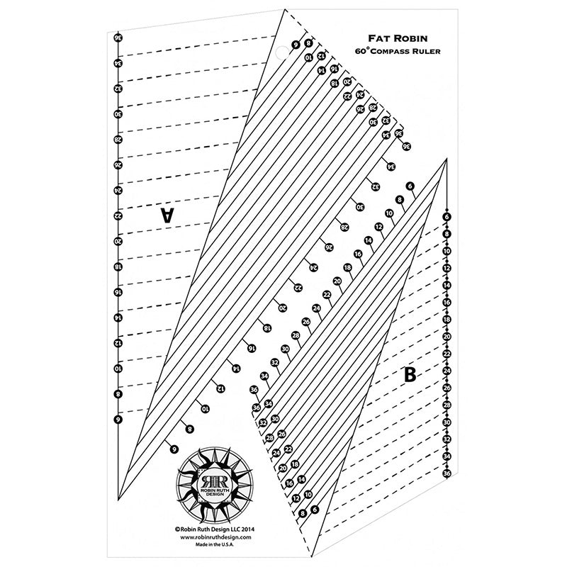 Fat Robin 16 Point Mariner's Compass Book and Ruler Combo