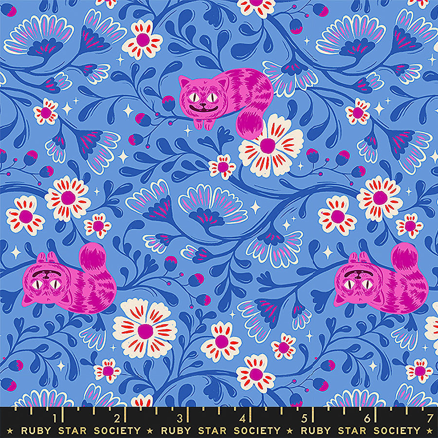 Hello Alice Floral Cats Black