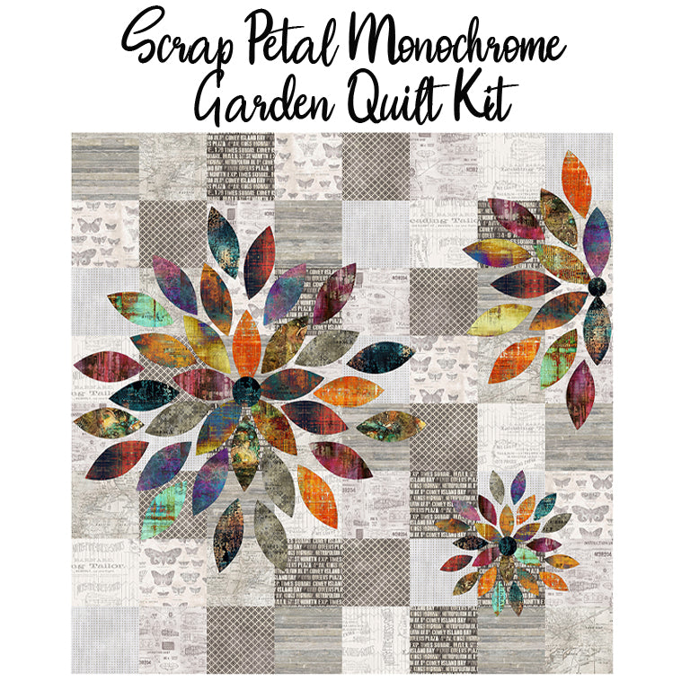 Scrap Petal Garden Quilt Kit with Tim Holtz Monochrome from Free Spirit