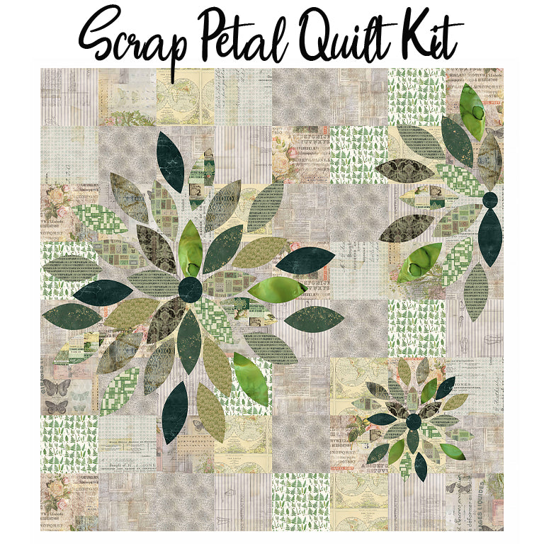 Scrap Petal Quilt Kit with Eclectic Elements Palette - Green from Free Spirit
