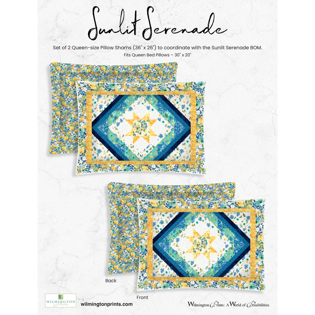 Sunlit Serenade Queen Pillow Shams Pattern from Wilmington PDF Download