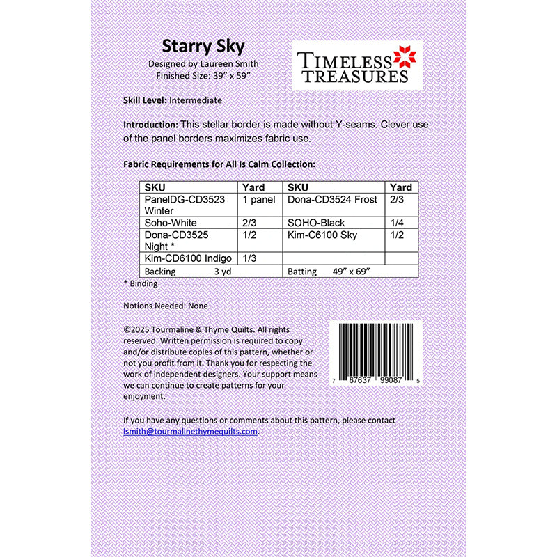 Starry Sky Quilt Pattern by Tourmaline & Thyme Quilts
