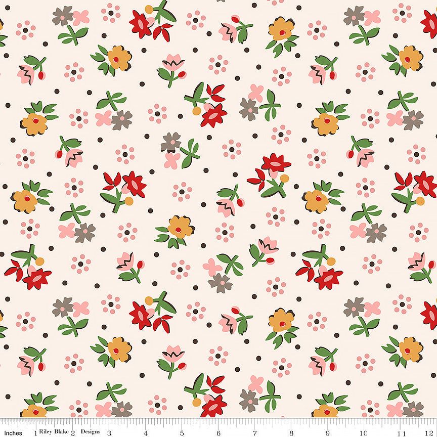 108" Wide Quilt Backing Gentler Times Reunion Coral